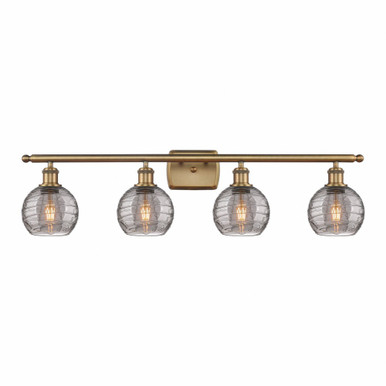 Athens Deco Swirl 4 Light Bath Vanity 9.13 X 35.88 Inch Wide by Innovations - 516-4W-BB-G1213-6SM