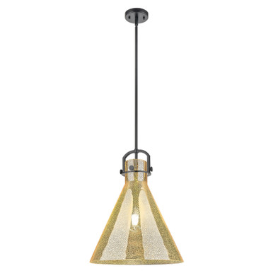 Newton Cone 1 Light Pendant 17.25 Inch Tall and 16 Inch Wide by Innovations - 410-1SL-BK-G411-16ME