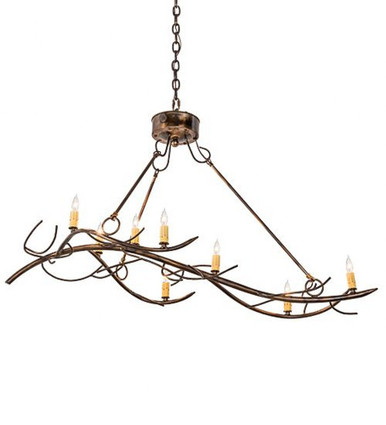 Winter Solstice 8 Light Oblong Chandelier 56 x 23 Inch W by Meyda Tiffany - 181655