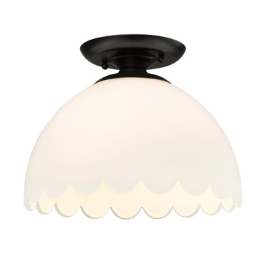 Dorinda 1 Light 12.25 Inch Wide Semi Flush Mount by Golden - 6954-SF