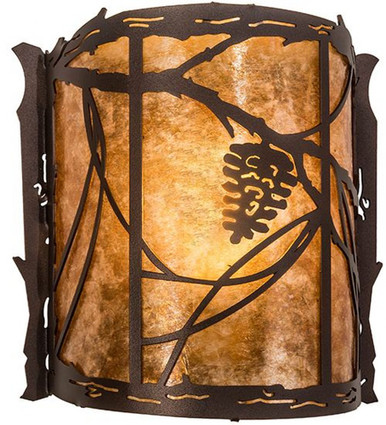 Whispering Pines 1 Light Wall Sconce 9.5 x 9 Inches by Meyda Tiffany - 234454