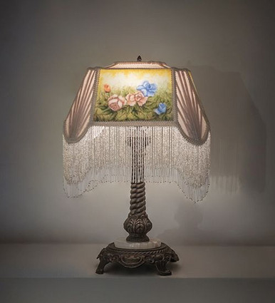 Reverse Painted Roses 1 Light Table Lamp 20 x 18 Inch by Meyda Tiffany - 271964