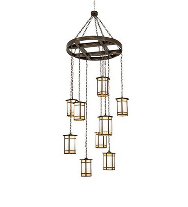 Asbury Turret 9 Light Cascading Pendant 138 x 55 Inches by Meyda Tiffany - 267316