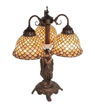 Tiffany Fishscale 3 Light Table Lamp 23 x 17 Inches by Meyda Tiffany - 245477