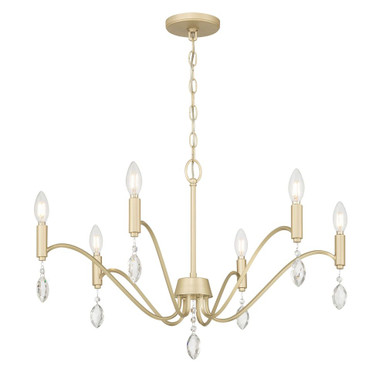 Aureline 6 Light Chandelier 18 Inch Tall and 28 Inch Wide by Millennium - 205106-AGSI