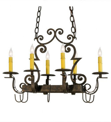 Elara 6 Light Pot Rack 22 Inches Tall and 21 Inches Wide by Meyda Tiffany - 120248