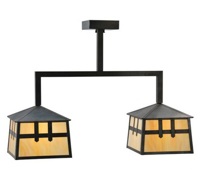 Stillwater Double Cross Mission 2 Light Island Pendant 24 x 10 In by Meyda - 110940