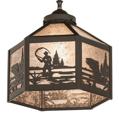 Fly Fisherman 1 Light Ceiling Fan Light Kit by Meyda Tiffany 257514 - 257514