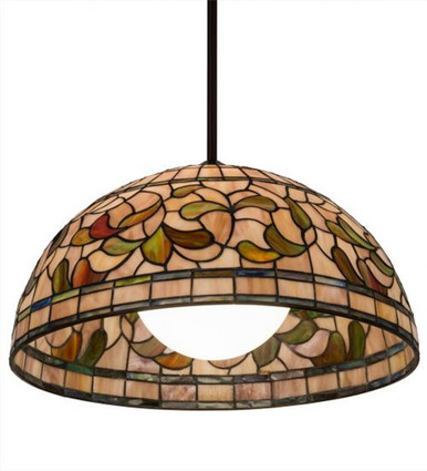 Tiffany Turning Leaf 1 Light Large Pendant by Meyda Tiffany - 179681