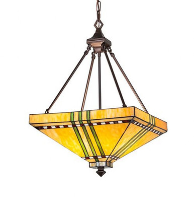 Prairie Corn 4 Light Large Square Inverted Pendant by Meyda Tiffany - 50621