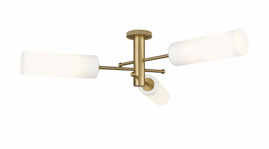 Crown Point 3 Light Flush Mount 10.13 x 39.25 Inches by Innovations - 434-3F-BB-G434-12WH