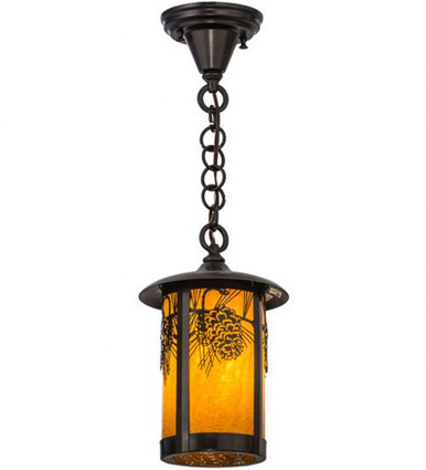 Fulton Winter Pine 1 Light Pendant 17.5 x 8 Inches by Meyda Tiffany - 43878