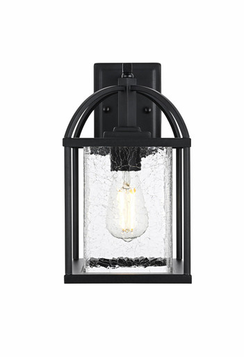 Gratz 1 Light Outdoor Wall Sconce 14 Inch Tall and 7 Inch Wide by Elegant - OD343W14BK