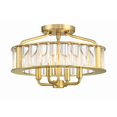 Farris 4 Light 16.5 Inch Wide Semi Flush Mount by Crystorama - FAR-6000-AG