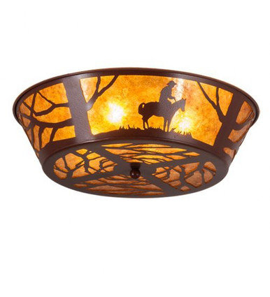 Cowboy 4 Light Flush Mount 7.5 x 22.5 In by Meyda Tiffany - 107593