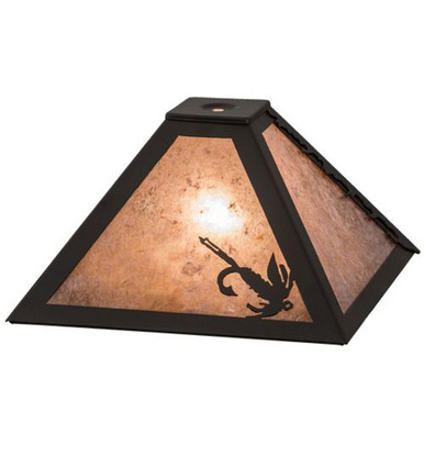 Fly Fishing Square Glass Shade by Meyda Tiffany - 164180