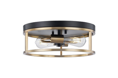 Knox 2 Light Round Flush Mount 5 Inch Tall X 13 Inch Wide by Justice Design - NSH-4483-MBBR