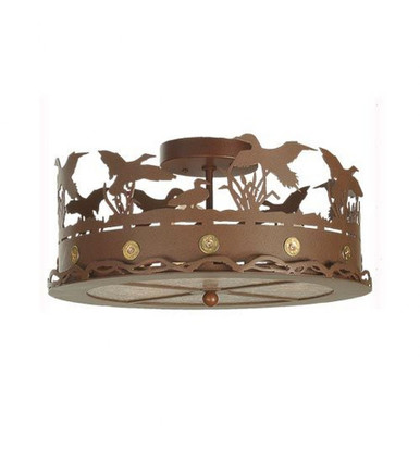 Ducks in Flight 36W 3 LED Flush Mount 7.5 x 16 In by Meyda Tiffany - 254833