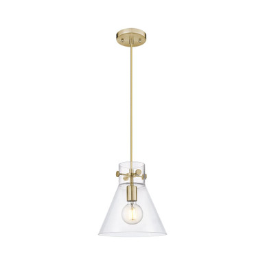 Newton Cone 1 Light Cord Hung Pendant 11.75 and 10 Inch Wide by Innovations - 410-1PM-CB-G411-10CL