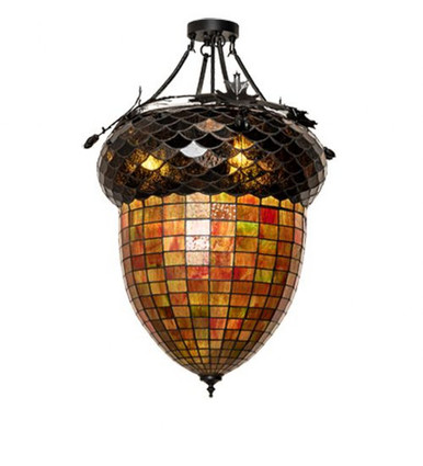 Greenbriar Oak 3 Light Semi Flush Mount 35 x 22 Inches by Meyda Tiffany - 237656
