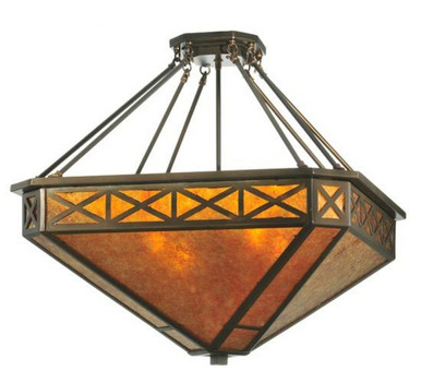 Saltire Craftsman 4 Light Inverted Pendant 24 x 32 Inches by Meyda Tiffany - 110803