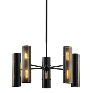 Mikka 10 Light Large Chandelier by Troy - F5630-PBR/SBK