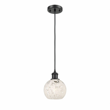 White Mouchette 1 Light Cord Hung Mini Pendant by Innovations - 516-1P-G1216-6
