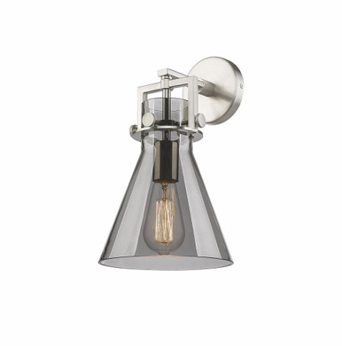 Newton Cone 1 Light Glass Wall Sconce by Innovations - 411-1W-SN-G411-8SM
