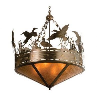 Ducks in Flight 10 Light Inverted Pendant 63 x 60 Inches by Meyda Tiffany - 50141