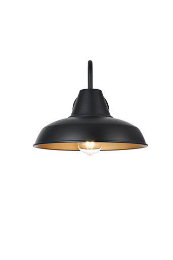 Tinsley 1 Light Outdoor Wall Mount 10 Inch Tall and 12 Inch Wide by Elegant - OD610W15BK