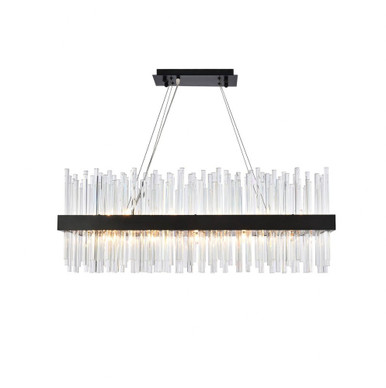 Dallas 20 Light Rectangular Chandelier 13.5 x 12 Inches Wide by Elegant  - 3000G36BK