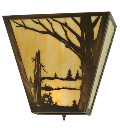 Quiet Pond Right 2 Light Right Wall Sconce 12 x 13 Inches by Meyda Tiffany - 133143