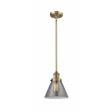 Cone 1 Light Stem Hung Mini Pendant 10 Inch and 8 Inch Wide by Innovations - 201S-BB-G43