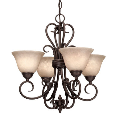 Homestead 4 Light Small Chandelier by Golden - 8606-GM4 RBZ-TEA