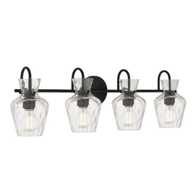 Hollis 4 Light Bath Vanity 9.5 Inch Tall and 30.25 Inch Wide by Quoizel - HLL8630MBK