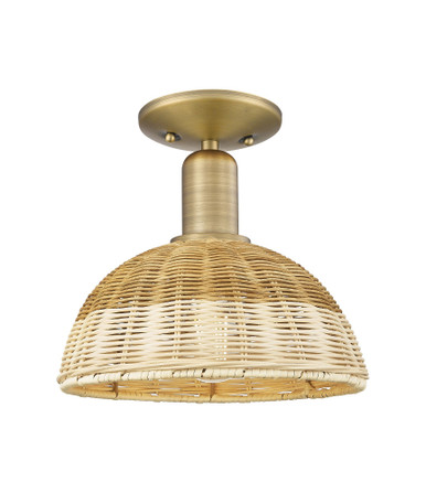 Natural Ballston Dome 1Light Basket Semi Flush Mount 11 Inch by Innovations - 716-1C-BB-NBD2-9-NAT