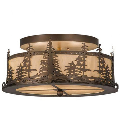 Tall Pines 2 Light Flush Mount 8 x 16 Inch by Meyda Tiffany - 164390