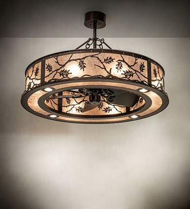 Oak Leaf 8 Light Fandelier 30 In H and 44.5 In W by Meyda Tiffany - 273574