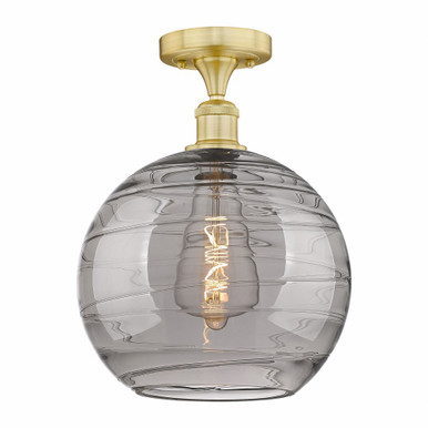 Athens Deco Swirl 1Light Semi Flush Mount 15.38 InchX12 Inch by Innovations - 616-1F-SG-G1213-12SM