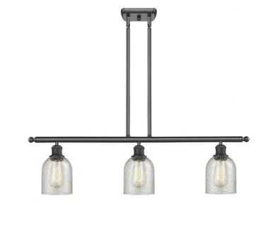 Caledonia 3 Light Stem Hung Island 9.5 Inch and 36 Inch Wide by Innovations - 516-3I-BK-G259