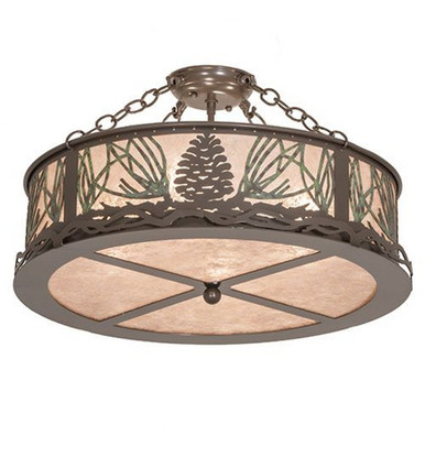 Mountain Pine 4 Light Semi Flush Mount 13 x 22.5 Inches by Meyda Tiffany - 245572