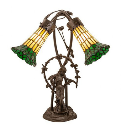 Pond Lily 2 Light Accent Lamp 17 In H and 15 In W by Meyda Tiffany 251675 - 251675