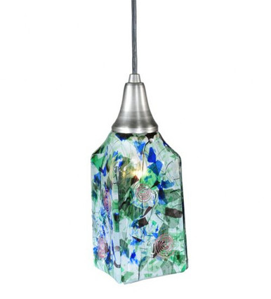 Metro Fusion Fiddleheads 1 Light Square Mini Pendant 20 x 5 Inch by Meyda - 108764