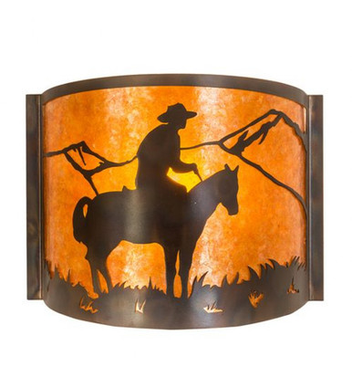 Cowboy 1 Light Wall Sconce 9.5 x 12 Inches by Meyda Tiffany - 213955