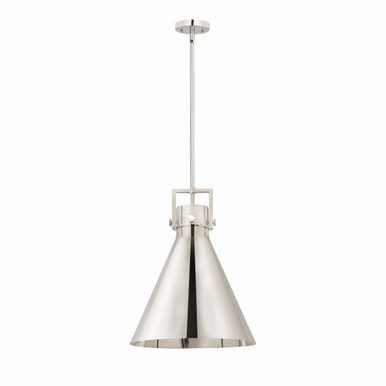 Newton Cone 1 Light Metal Medium Stem Pendant 16 Inch Wide by Innovations - 410-1SL-M411-16