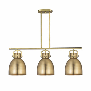 Newton Bell 3 Light Metal Shade Island 42 Inch Wide Pendant by Innovations - 410-3I-M412-10