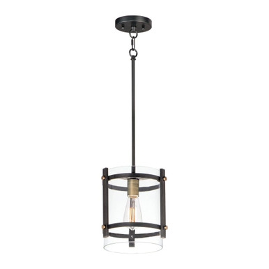 Capitol 1 Light Small Pendant by Maxim - 2649BKAB