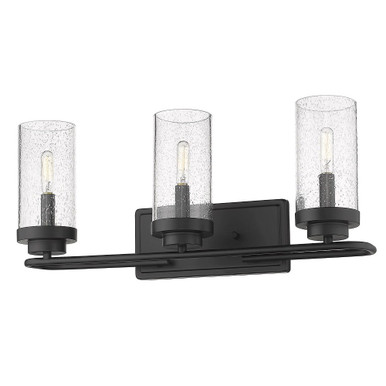 Holden 3 Light Candle Style Vanity Light by Golden - 2380-BA3 BLK-SD