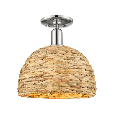 Woven Rattan 1 Light Semi Flush Mount 12 Inch X 12 Inch by Innovations - 716-1C-RBD-12