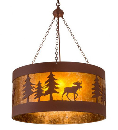 Moose on the Loose 4 Light Pendant 49 x 32 Inches by Meyda Tiffany - 110656